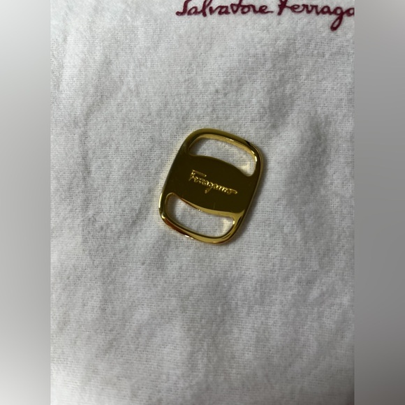 Authentic SALVATORE FERRAGAMO Logo Accessory Scarf Ring SET OF TWO with Dust Bag - Picture 9 of 16